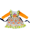 Bowtism Glitter Pumpkin Ruffle Dress with Matching Bow - Bowtism